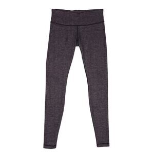 Lululemon Wunder Under Pant Heathered Herringbone Black Sz 8